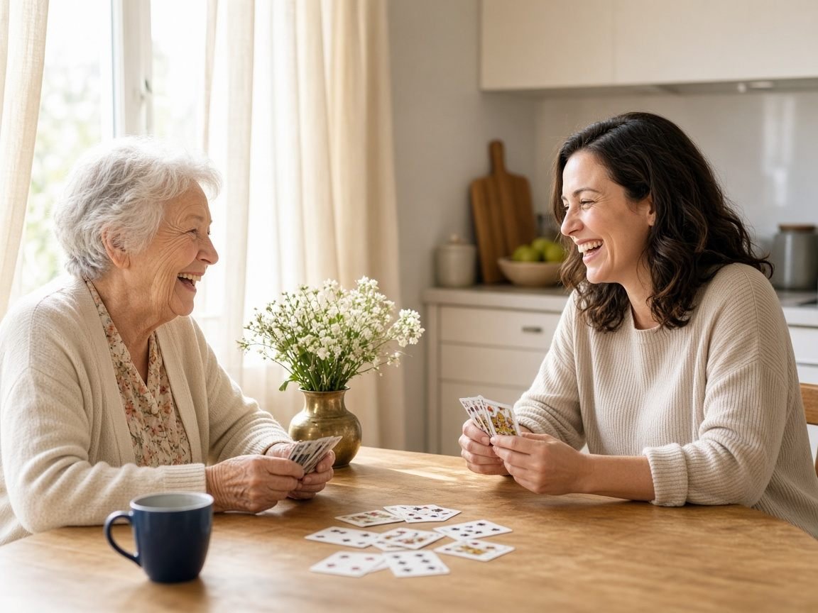 Companion care and conversation at the kitchen table