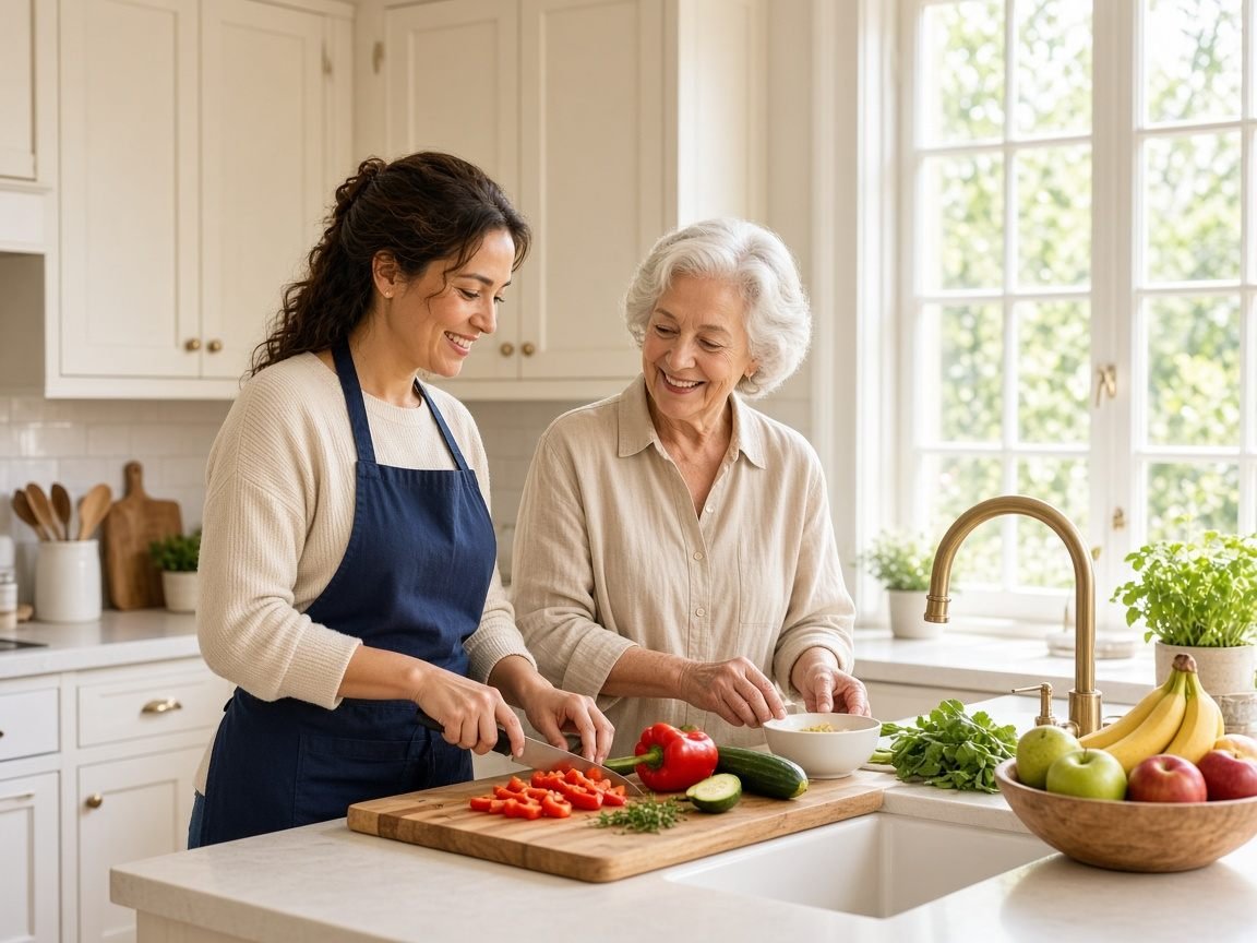 Meal preparation for a senior at home